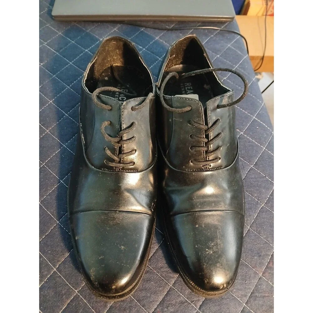 Kenneth Cole Dress Shoes Black Man Made Leather  - Size 9